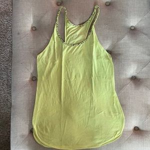 Lululemon neon tank with contrast trim size 6